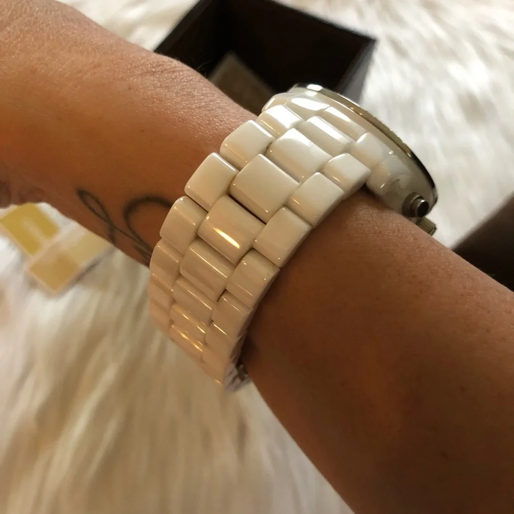 Authentic Michael Kors White Ceramic Watch